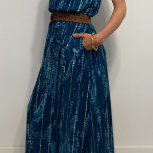 Boho Essence vestito lungo senza maniche blu